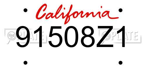 91508Z1 California License Plate