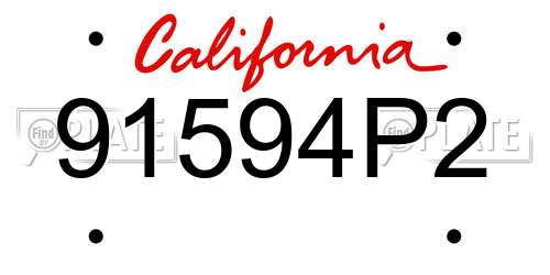 91594P2 California License Plate