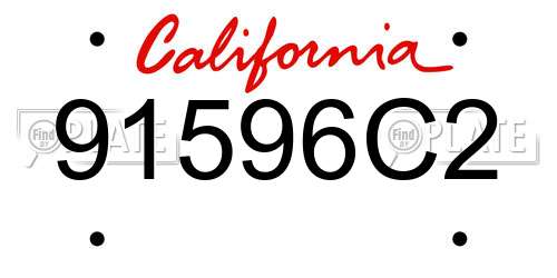 91596C2 California License Plate