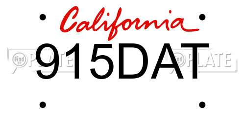 915DAT California License Plate