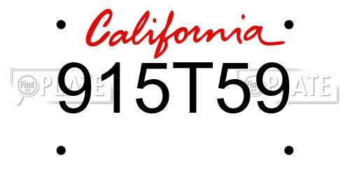915T59 California License Plate