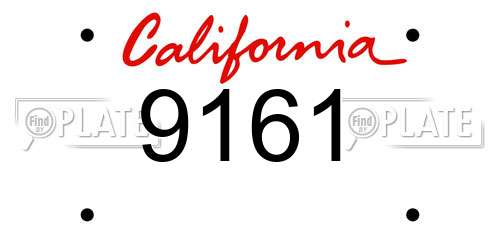 9161 California License Plate