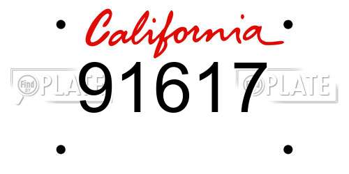 91617 California License Plate