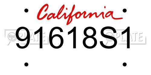 91618S1 California License Plate