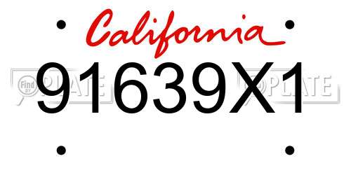 91639X1 California License Plate