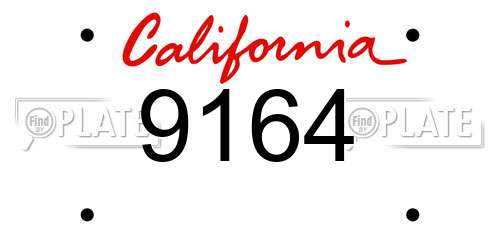 9164 California License Plate