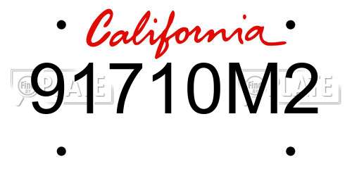 91710M2 California License Plate