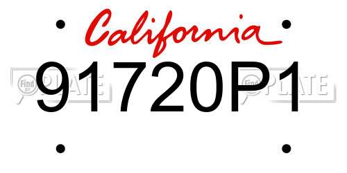 91720P1 California License Plate