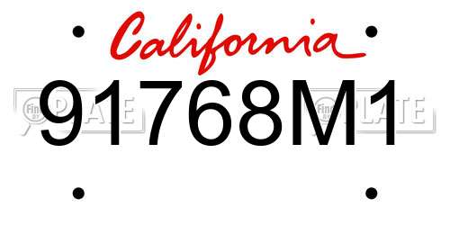 91768M1 California License Plate