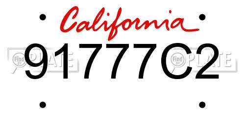 91777C2 California License Plate