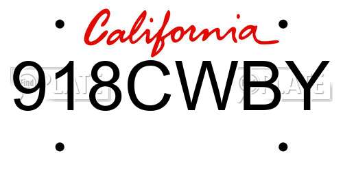 918CWBY California License Plate