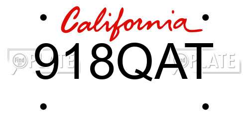 918QAT California License Plate