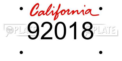 92018 California License Plate