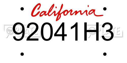 92041H3 California License Plate