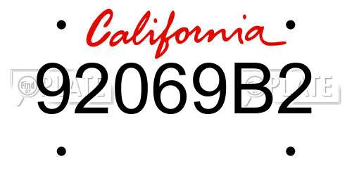 92069B2 California License Plate