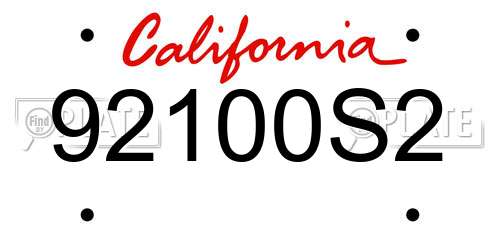 92100S2 California License Plate
