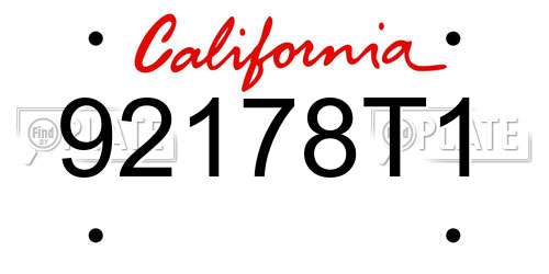 92178T1 California License Plate