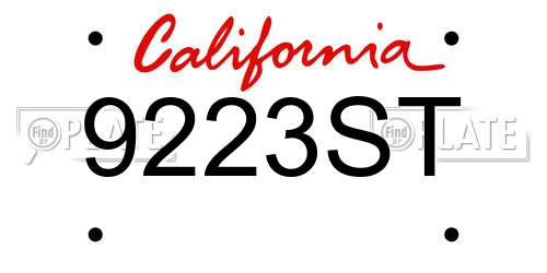 9223ST California License Plate