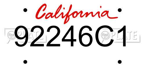 92246C1 California License Plate