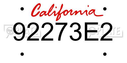 92273E2 California License Plate