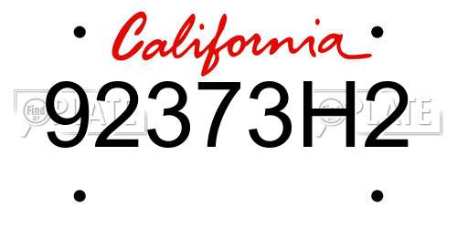 92373H2 California License Plate
