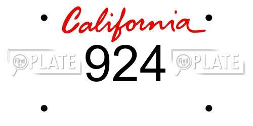 924 California License Plate