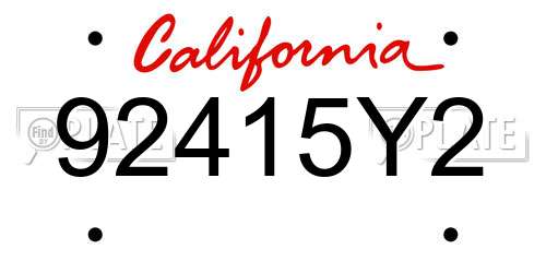 92415Y2 California License Plate