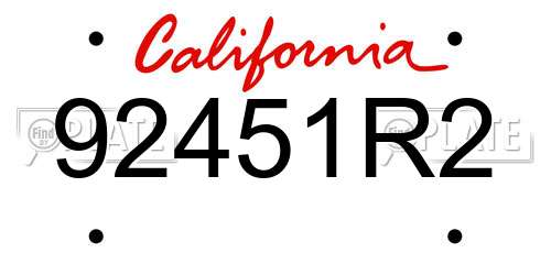 92451R2 California License Plate