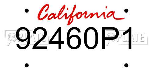 92460P1 California License Plate