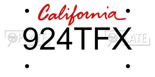 924TFX California License Plate