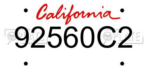 92560C2 California License Plate