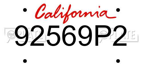 92569P2 California License Plate
