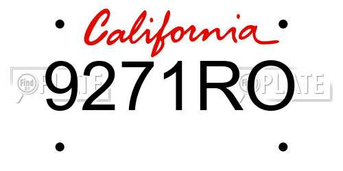 9271RO California License Plate