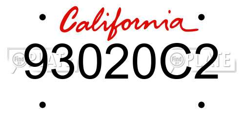93020C2 California License Plate