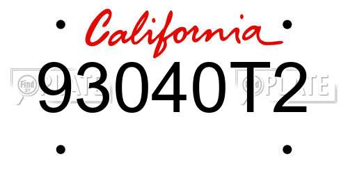 93040T2 California License Plate