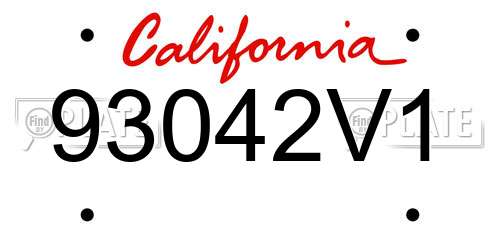 93042V1 California License Plate