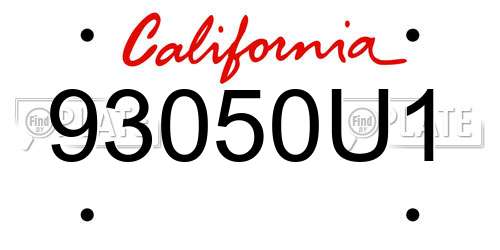 93050U1 California License Plate