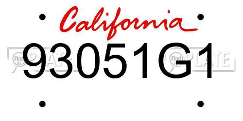 93051G1 license plate in CA state