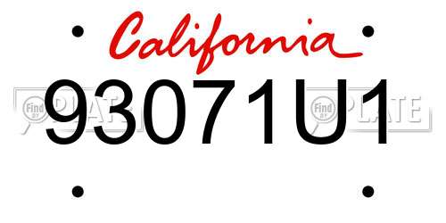 93071U1 California License Plate