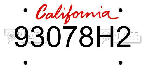 93078H2 California License Plate