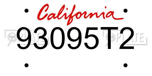 93095T2 California License Plate