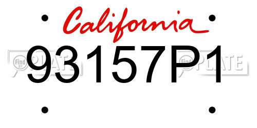 93157P1 California License Plate