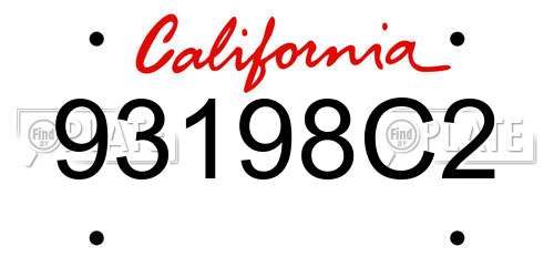 93198C2 California License Plate