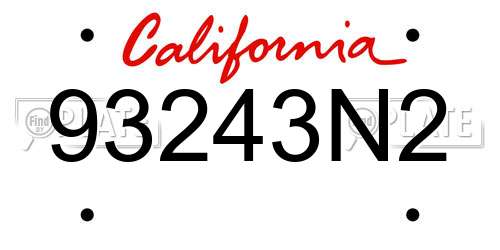 93243N2 California License Plate