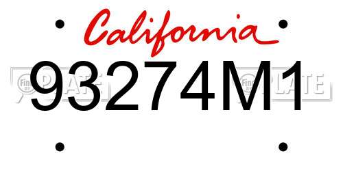 93274M1 California License Plate