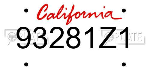 93281Z1 California License Plate