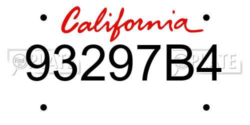 93297B4 California License Plate