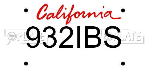 932IBS California License Plate