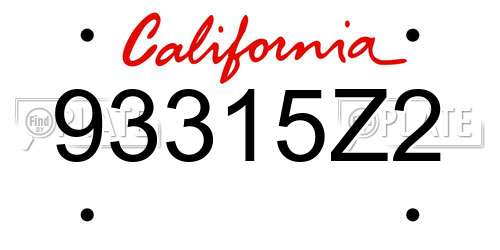 93315Z2 California License Plate