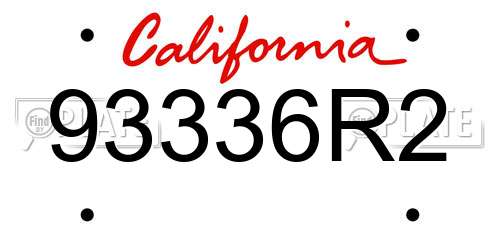 93336R2 California License Plate